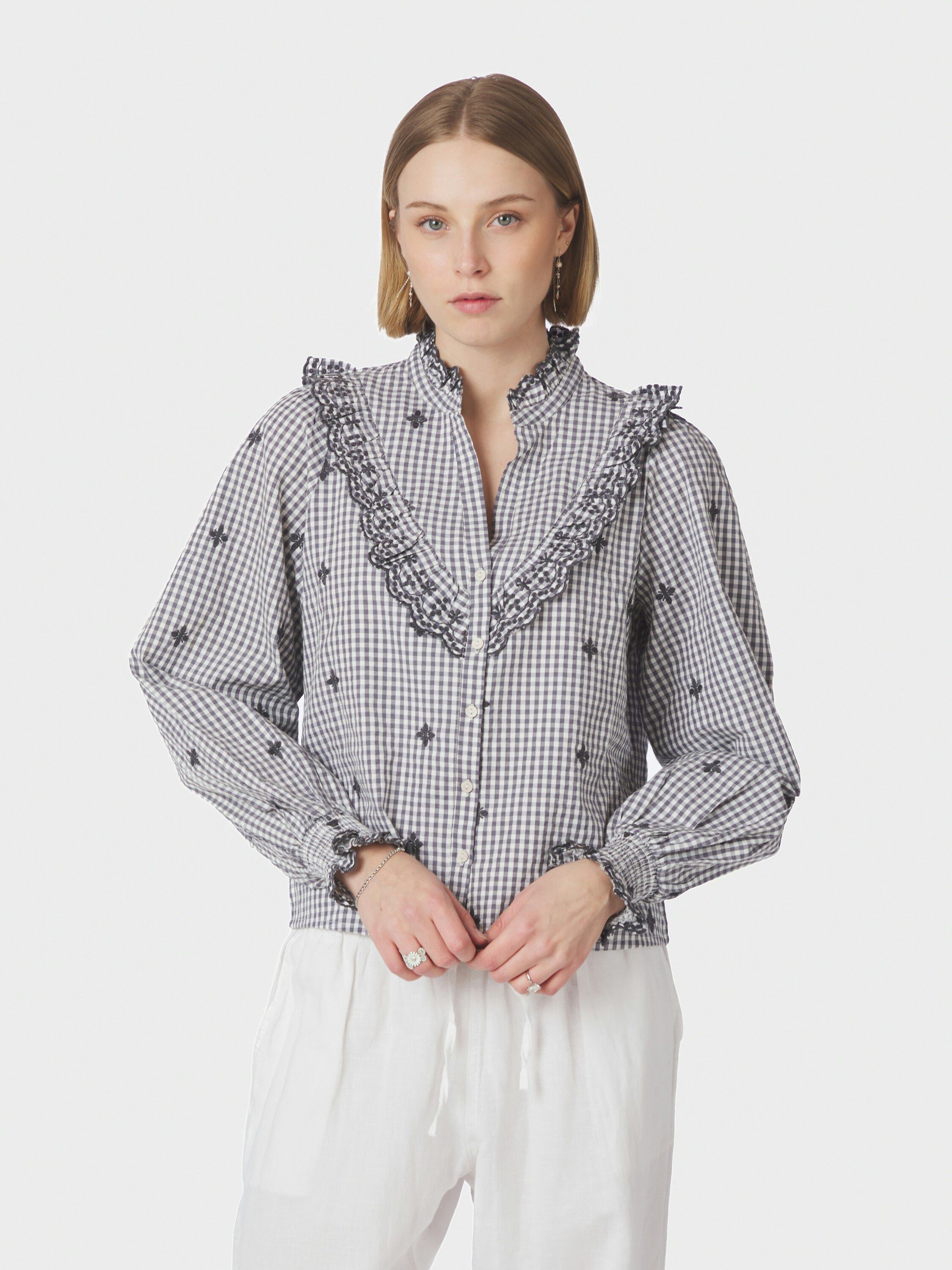 Degas Check Blouse