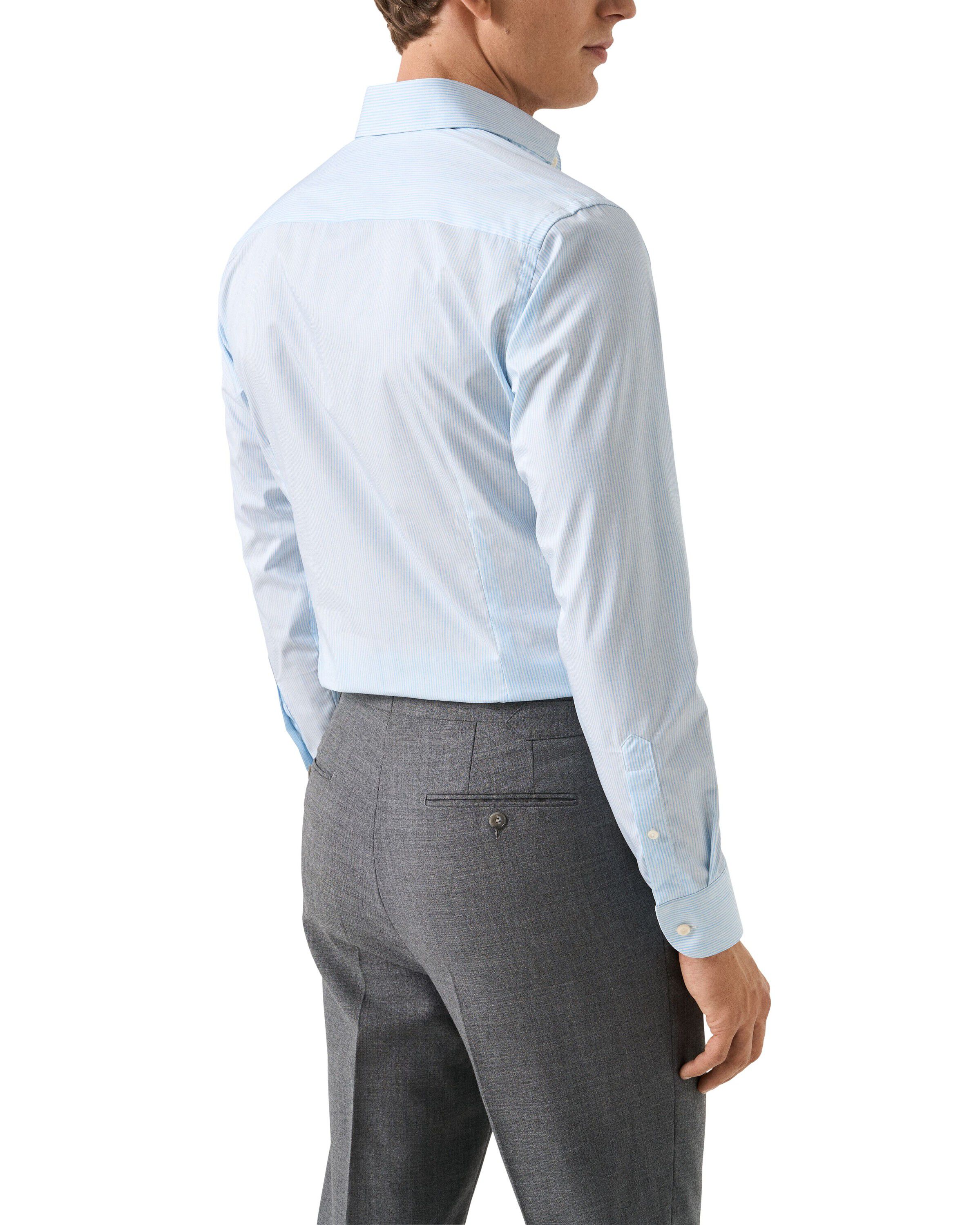 Contemporary Fit Striped Melange Twill Shirt