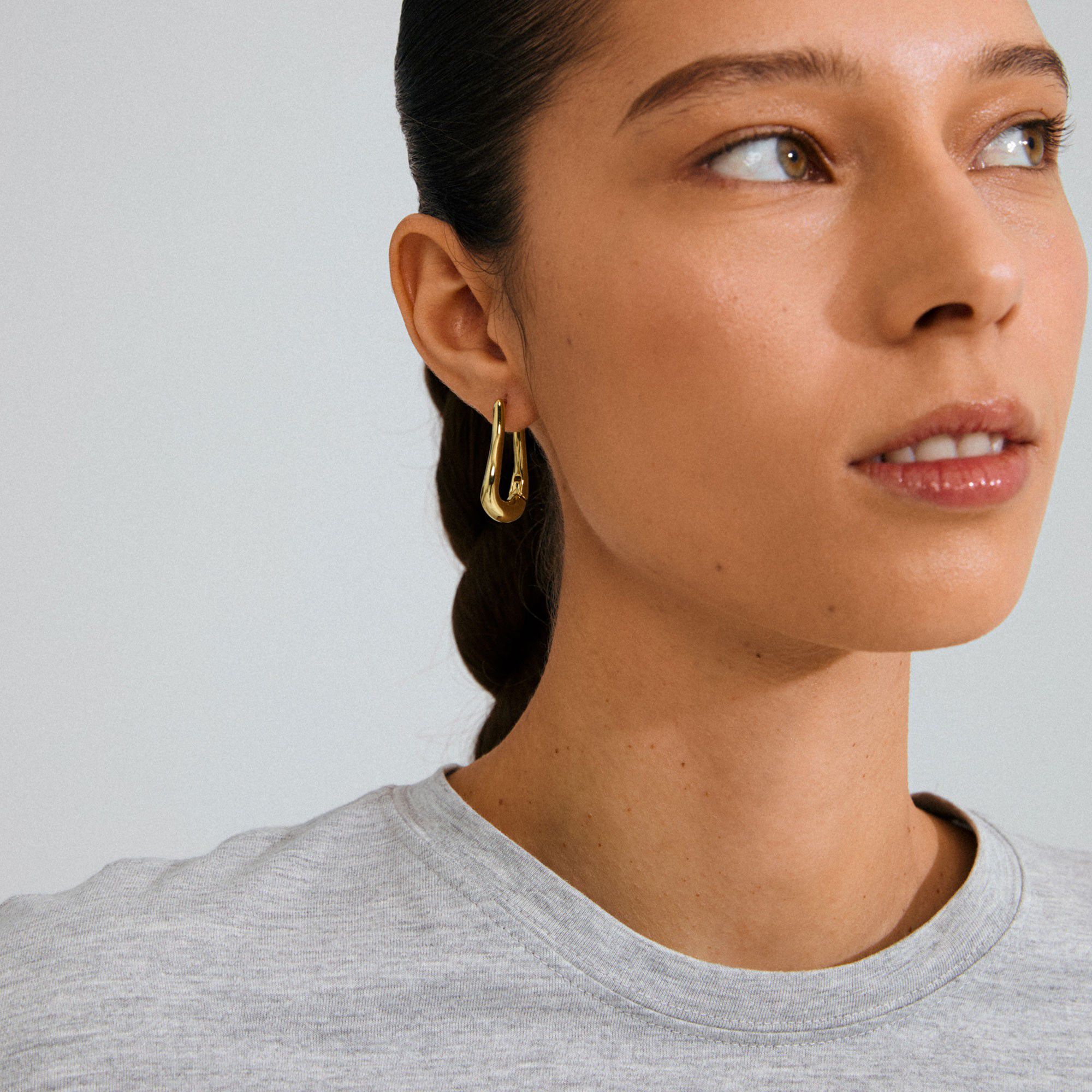 UNFOLD hoops gold-plated