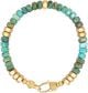 Men's Hexagon Beaded Bracelet with Green Turquoise and Gold