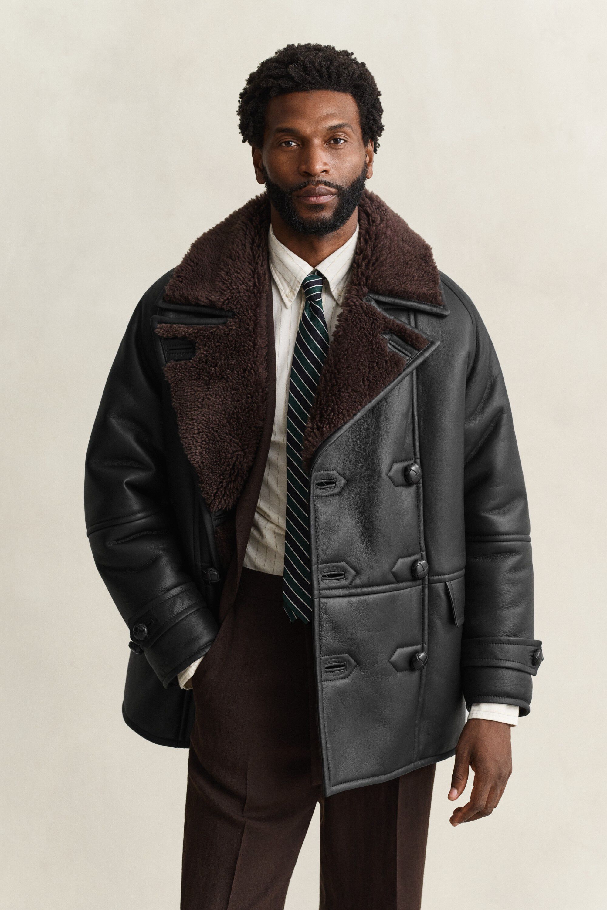 SHEARLING PEACOAT
