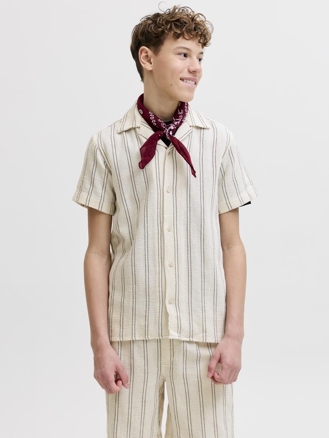 Jjecoba Stripe Resort Shirt Ss Sn Jnr