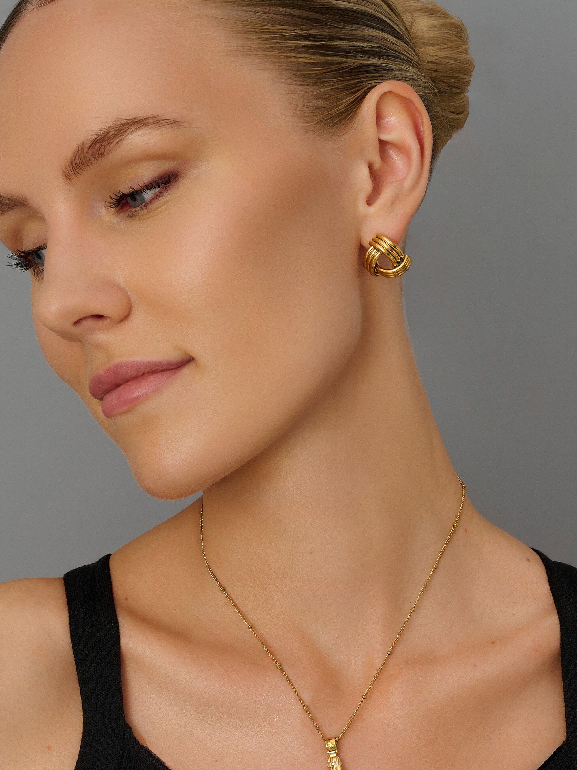 Women's Knot Earrings in Gold