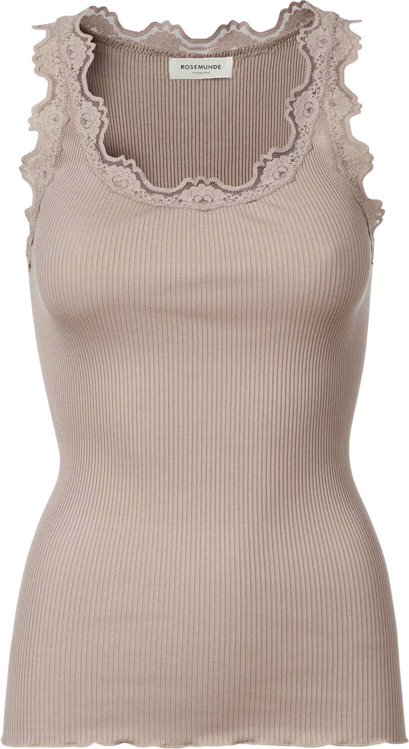 Silk top regular w/vintage lace