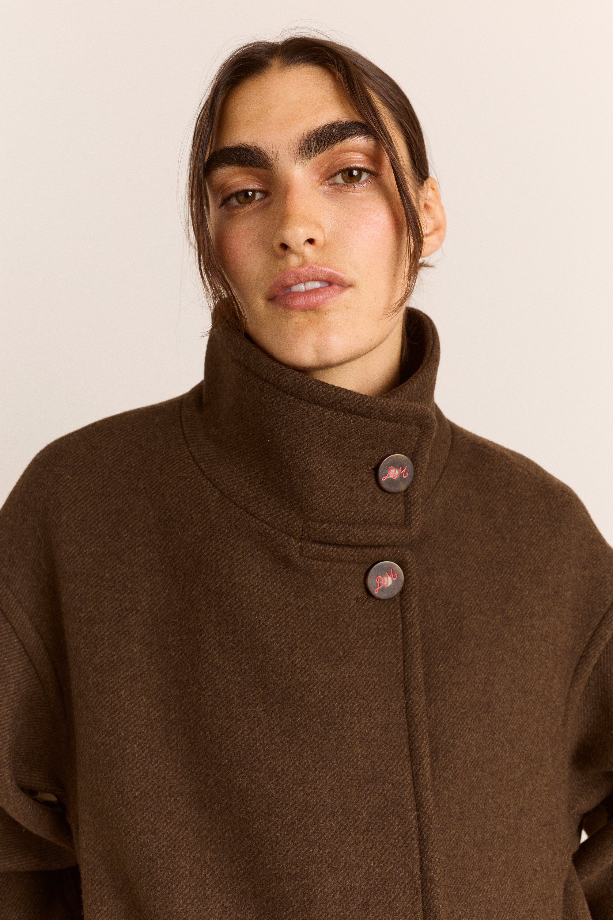 AGNES WOOL COAT- CHOCOLATE