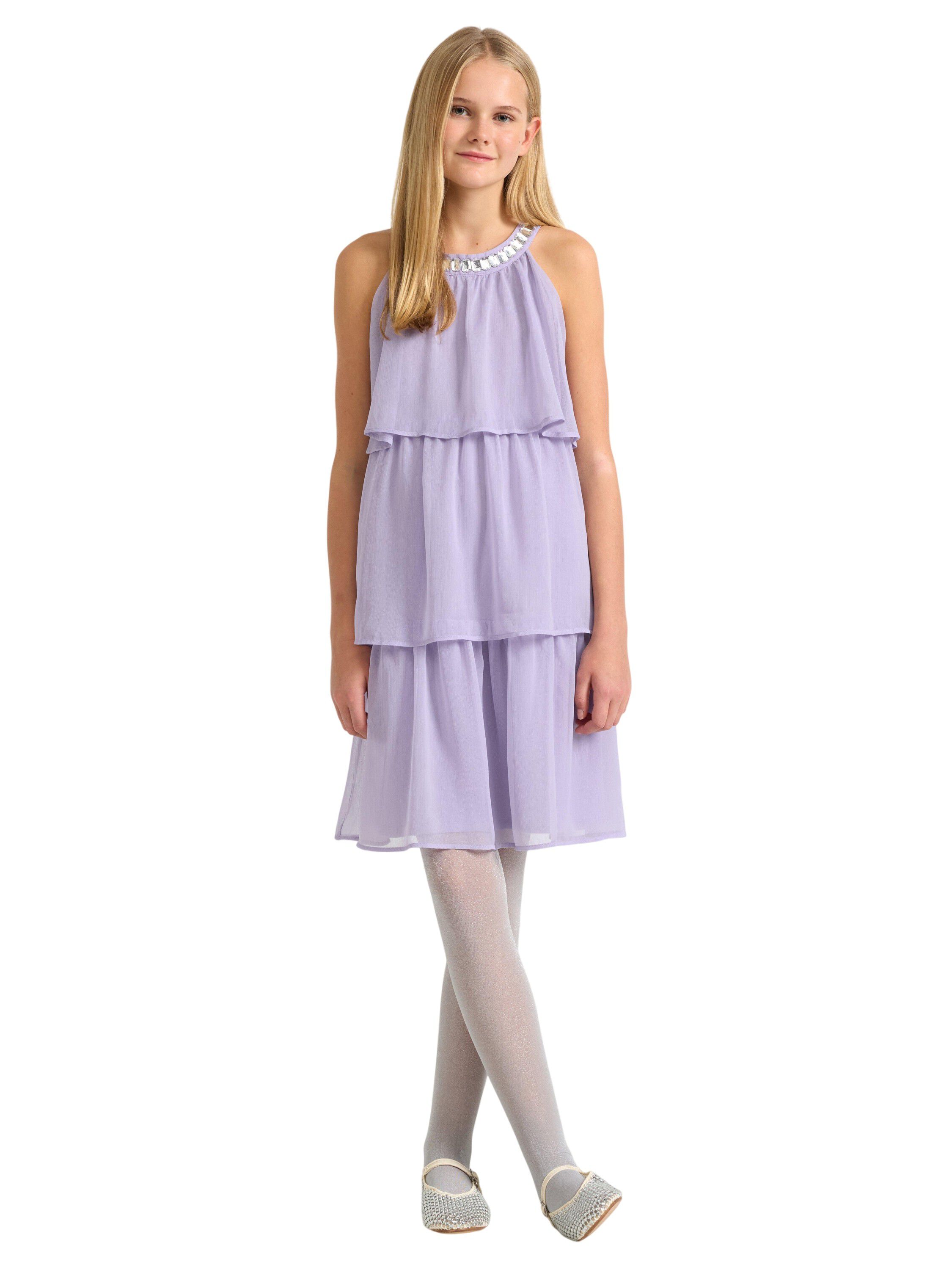 Ermel&oslash;s kjole i chiffong med strass