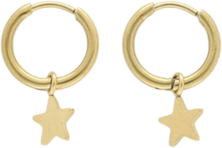 Small hoop earrings with star charm
