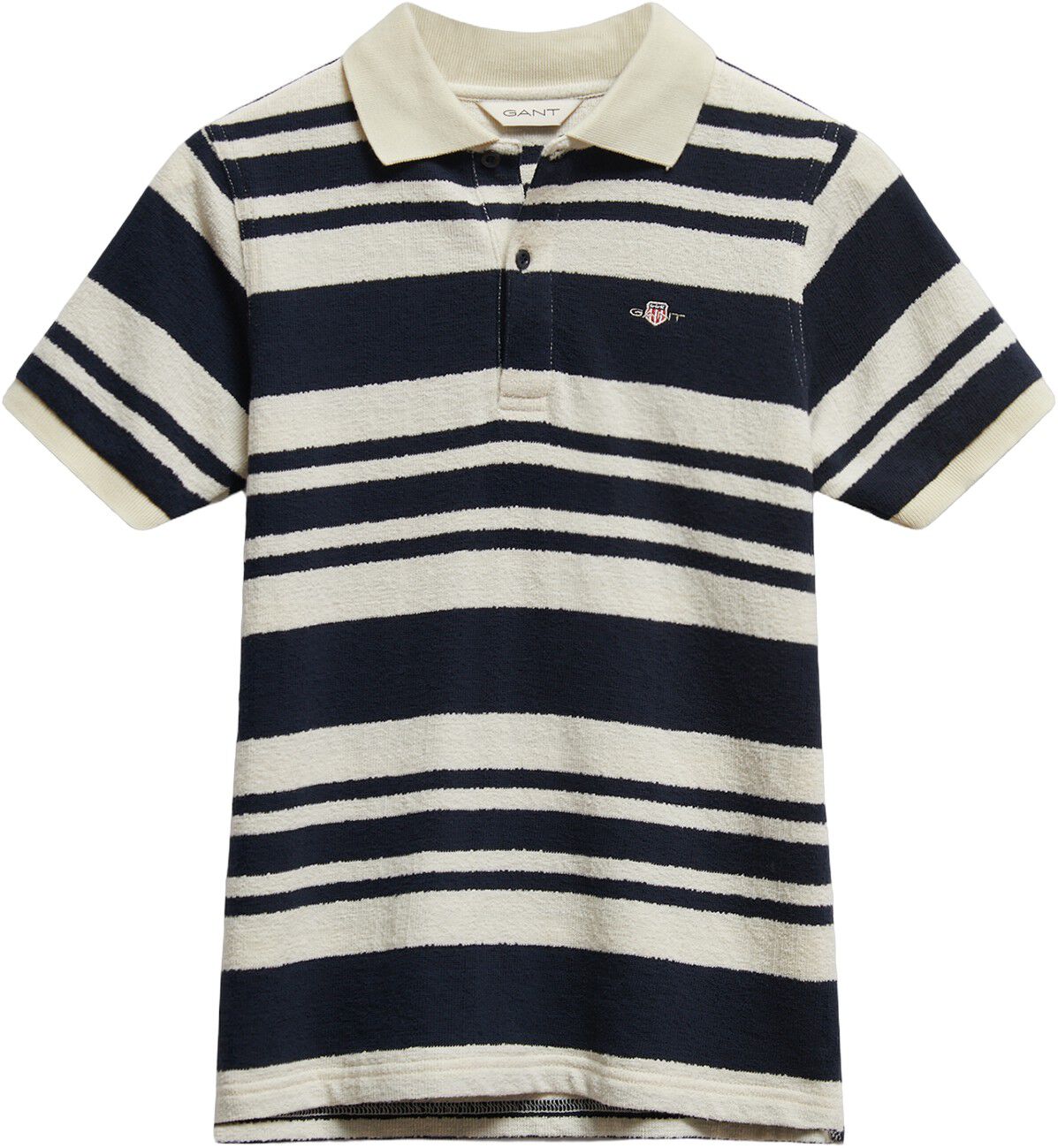 Shield Stripe Texture SS Polo Shirt