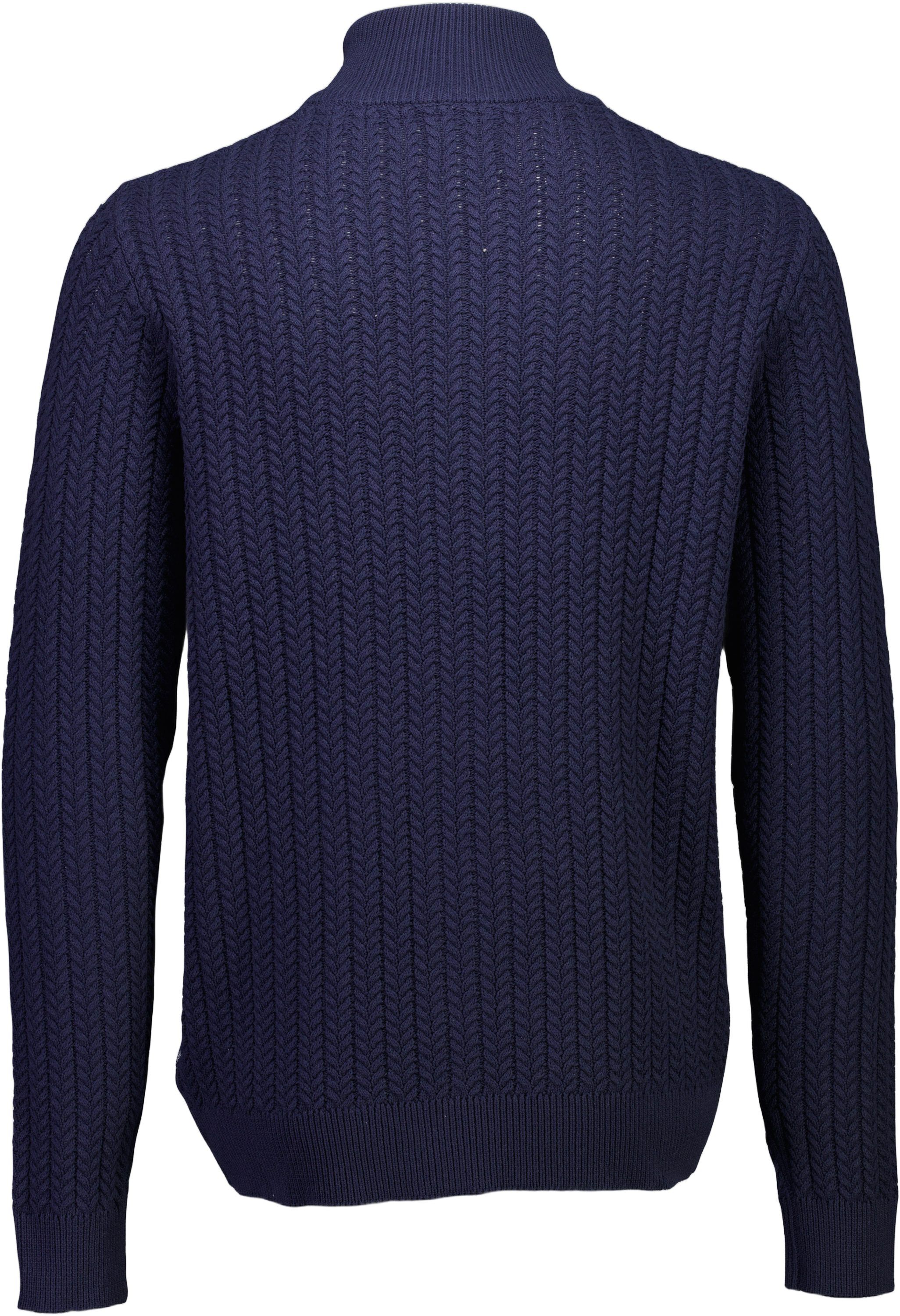 Recycle cabel knit zip cardiga