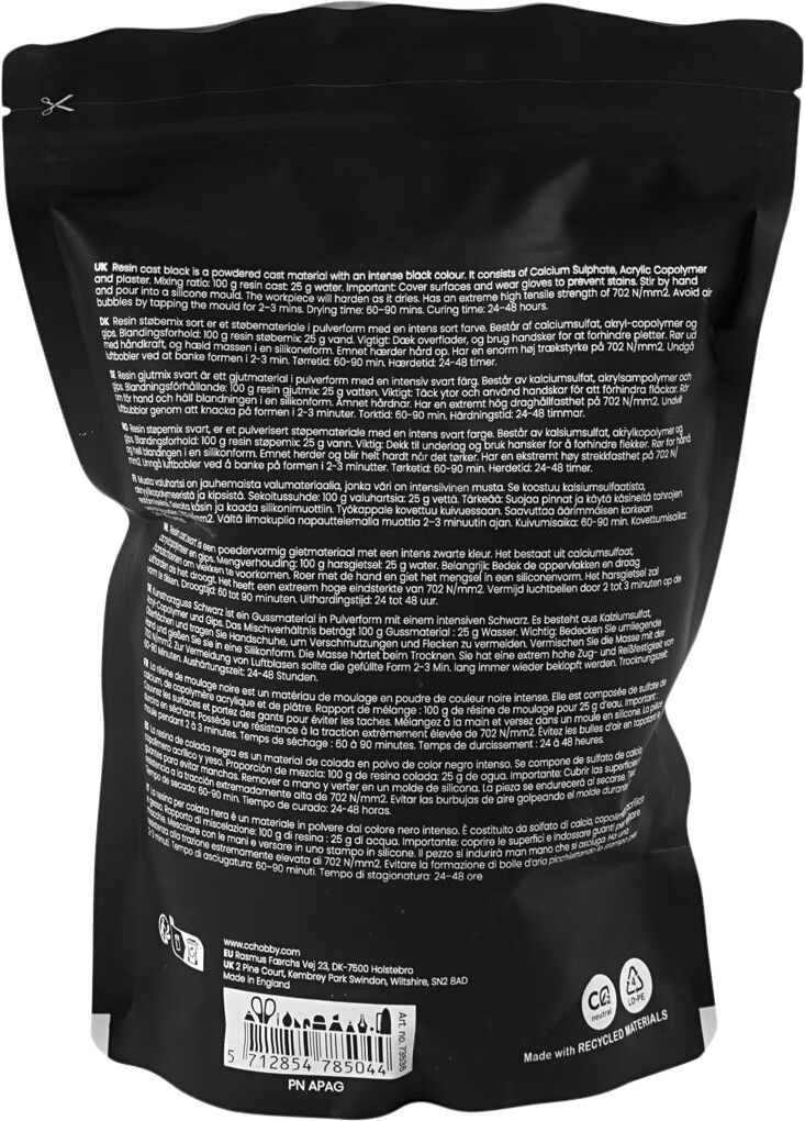 Resin St&oslash;bemix Sort, 800g.