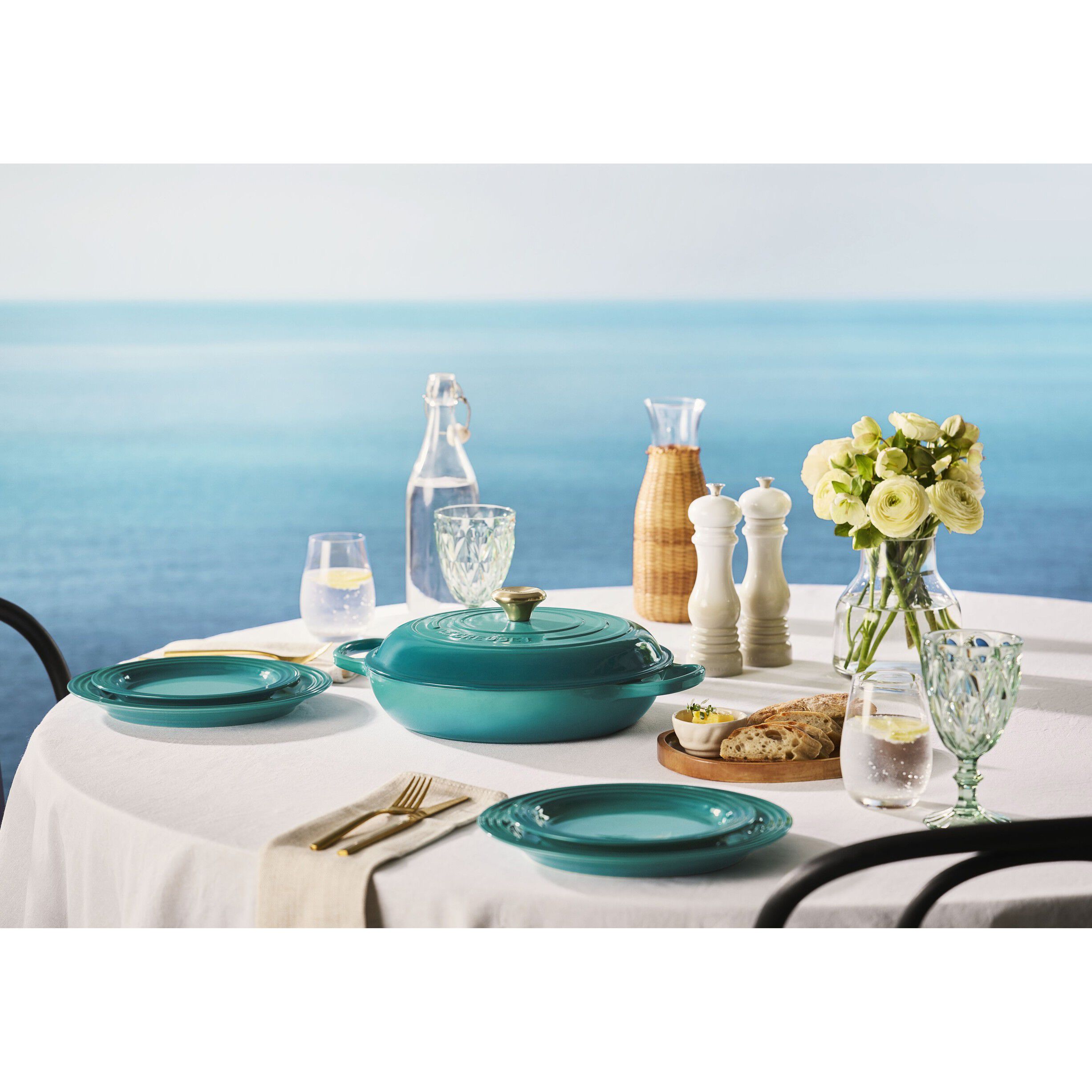 Le Creuset Signature stent&oslash;j middagstallerken 27cm Bleu Riviera