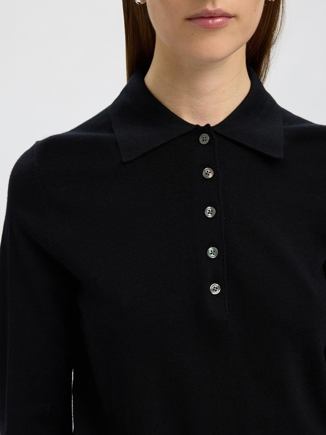 Slfthea Ls Knit Merino Collar Neck Noos