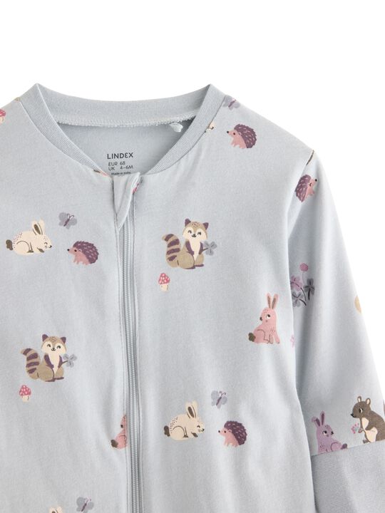 Mysig pyjamas i bomull med långa är