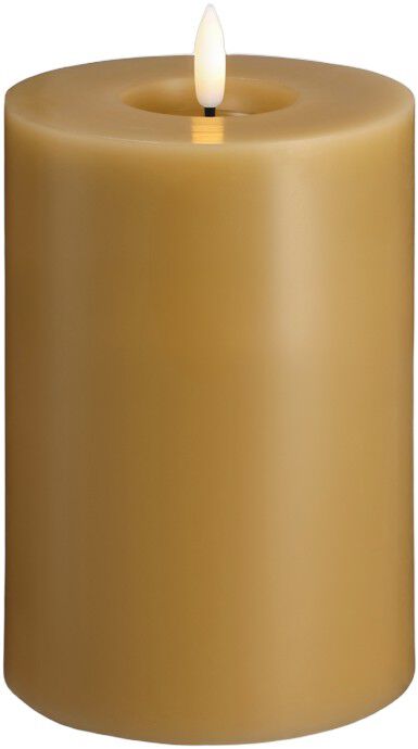 Moods & More - LED Pillar Candles, Silk, Melted, Honey mustard, 99x150