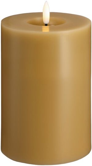 Moods & More - LED Pillar Candles, Silk, Melted, Honey mustard, 99x150