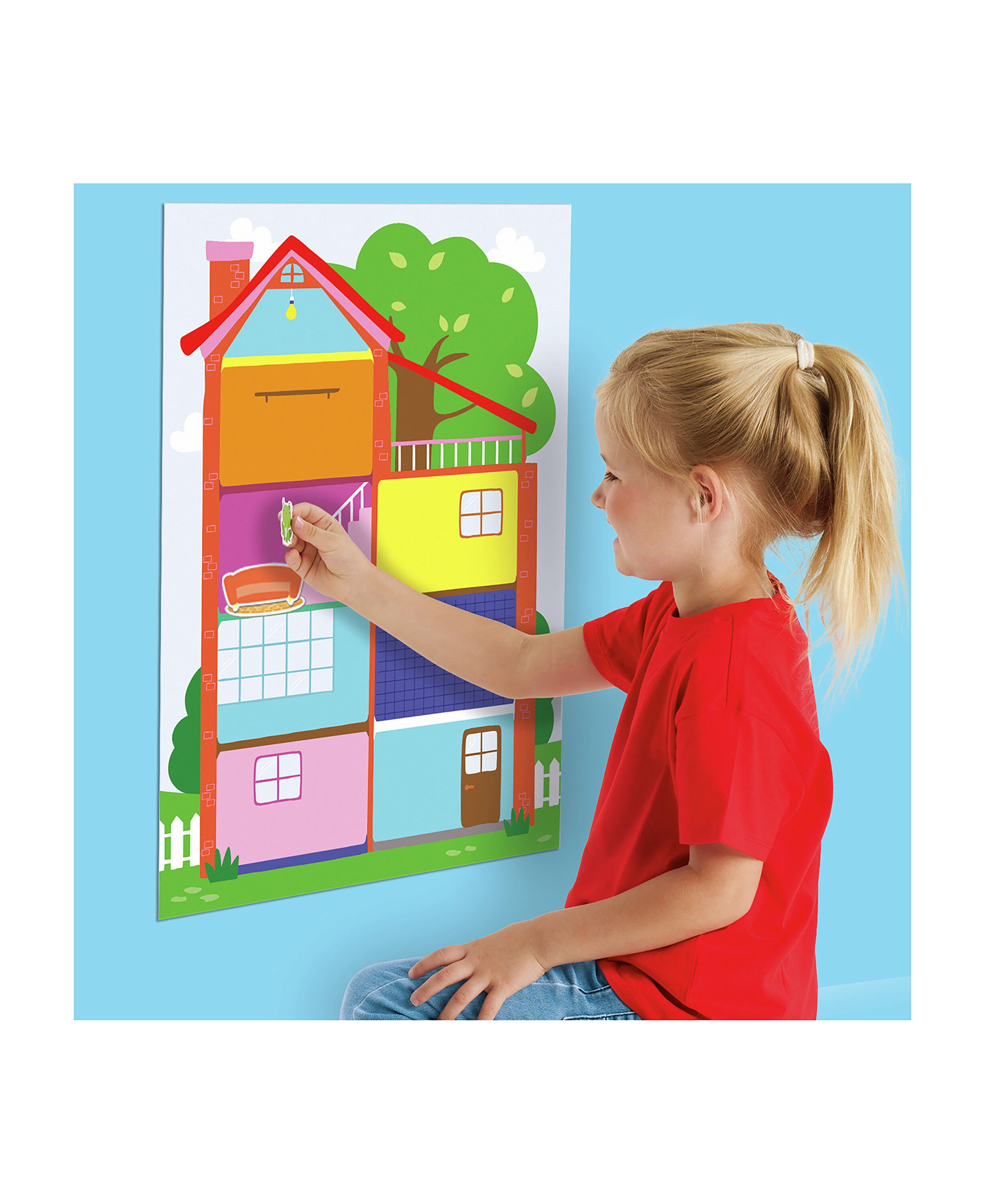 SES Creative - Min f&oslash;rste - Plakat med klisterm&aelig;rker - Hus