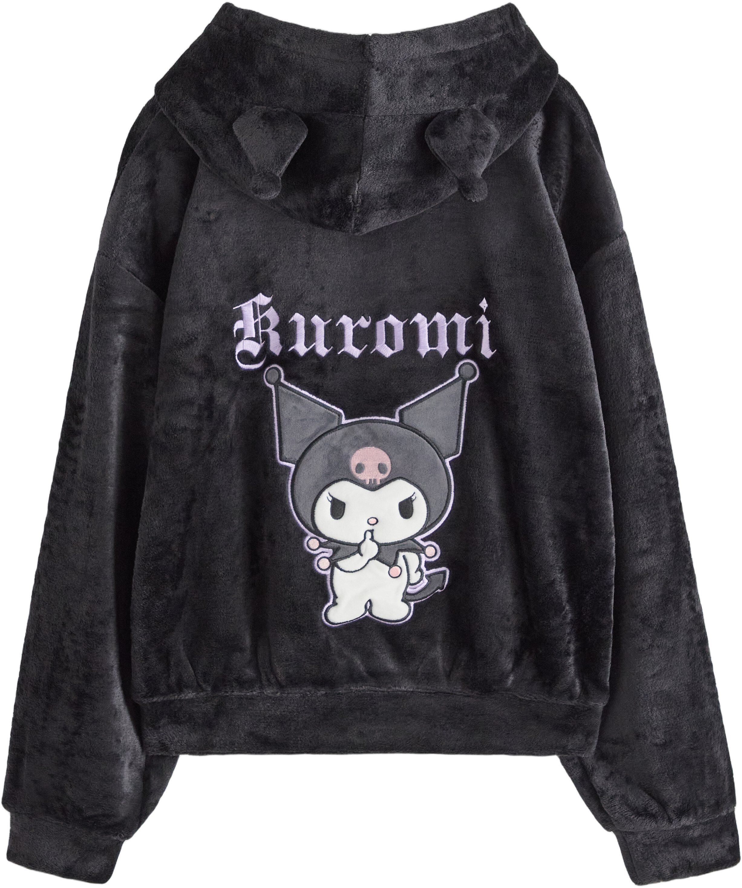 Cosy jumper in soft pile with a hoo