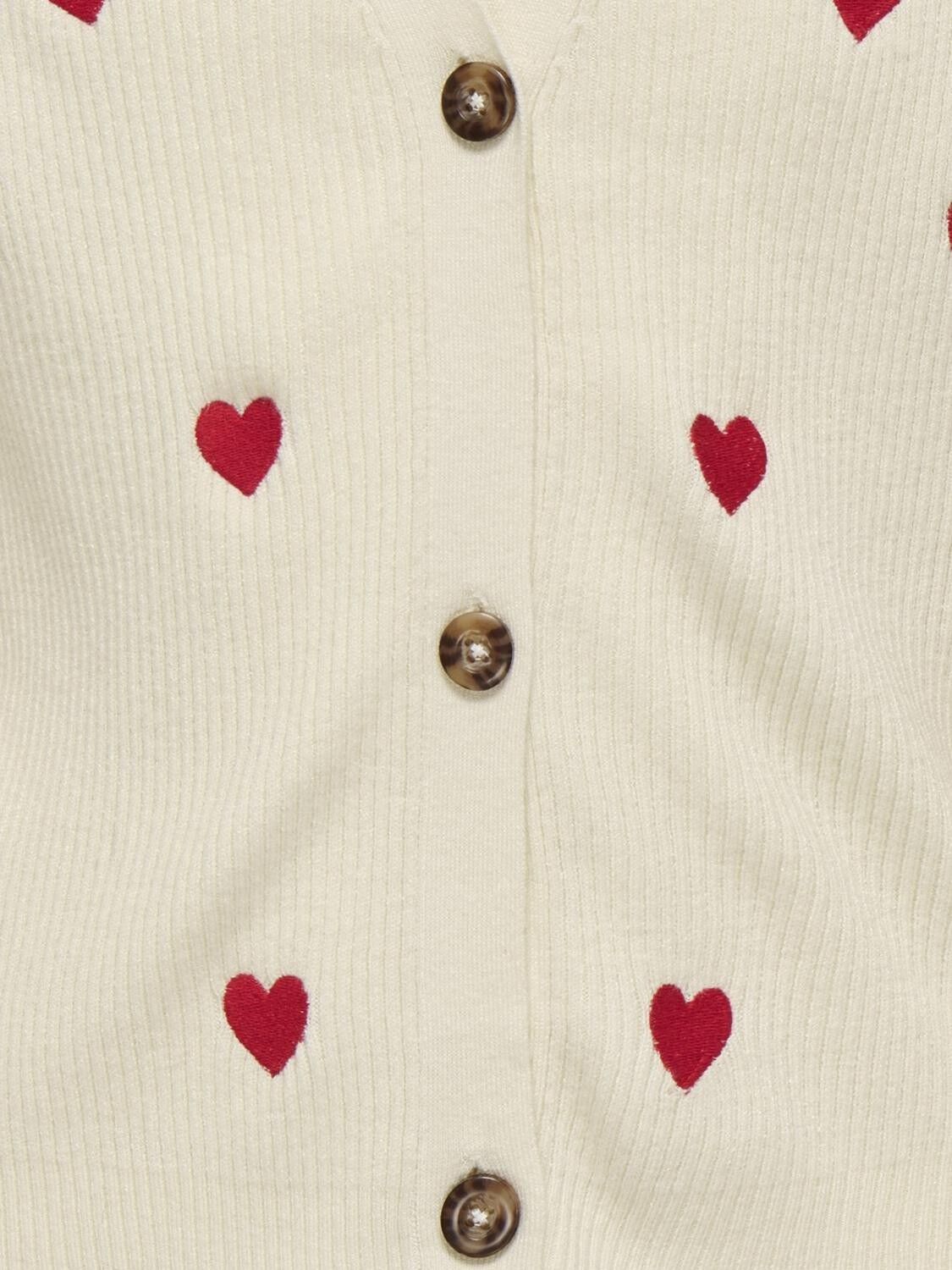 Kogdana Life Ls Heart Vneck Cardigan Knt