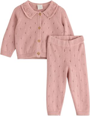 Fine-knitted set in soft cotton wit