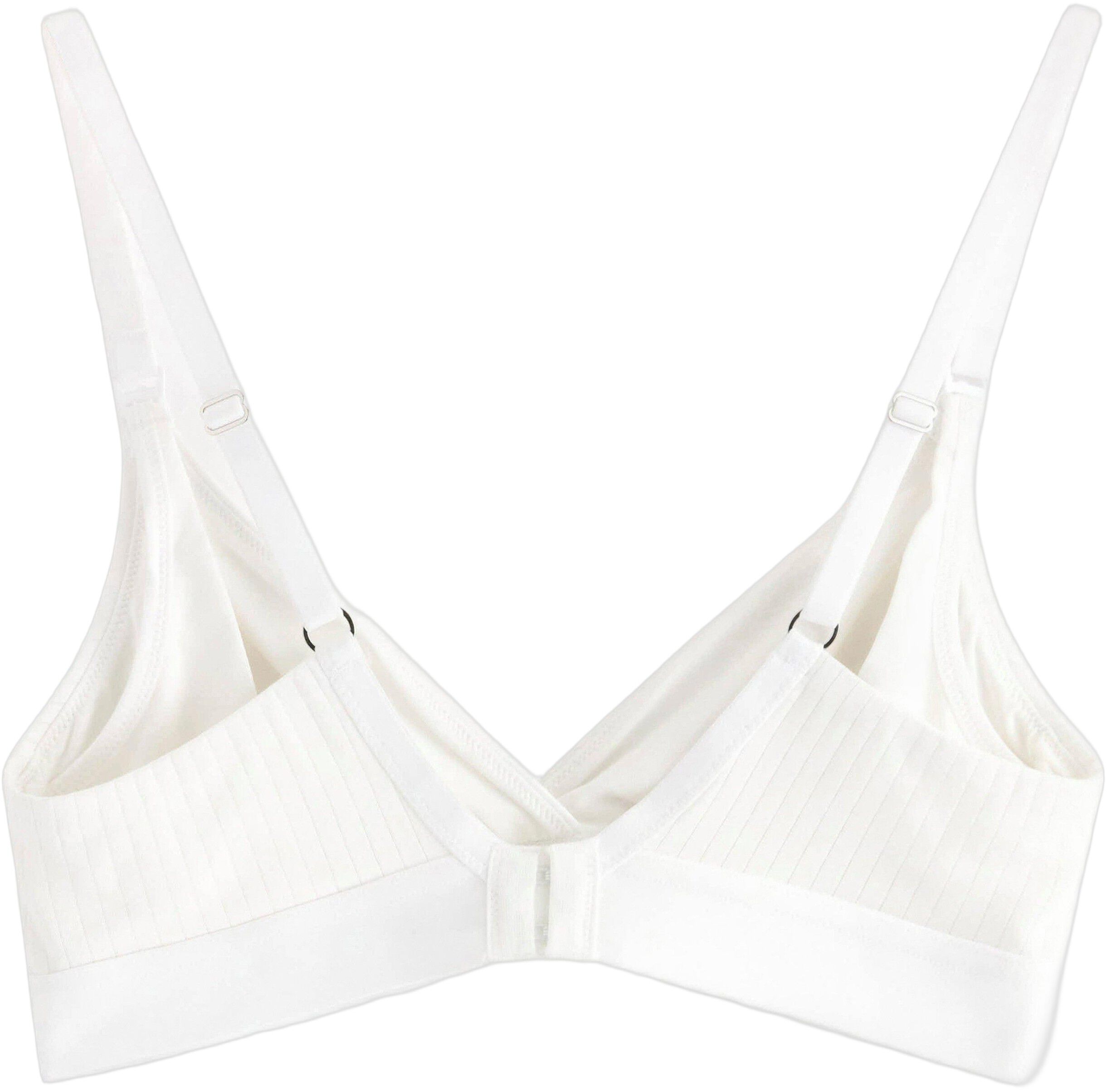 Soft, ribbed nursing bra in cotton