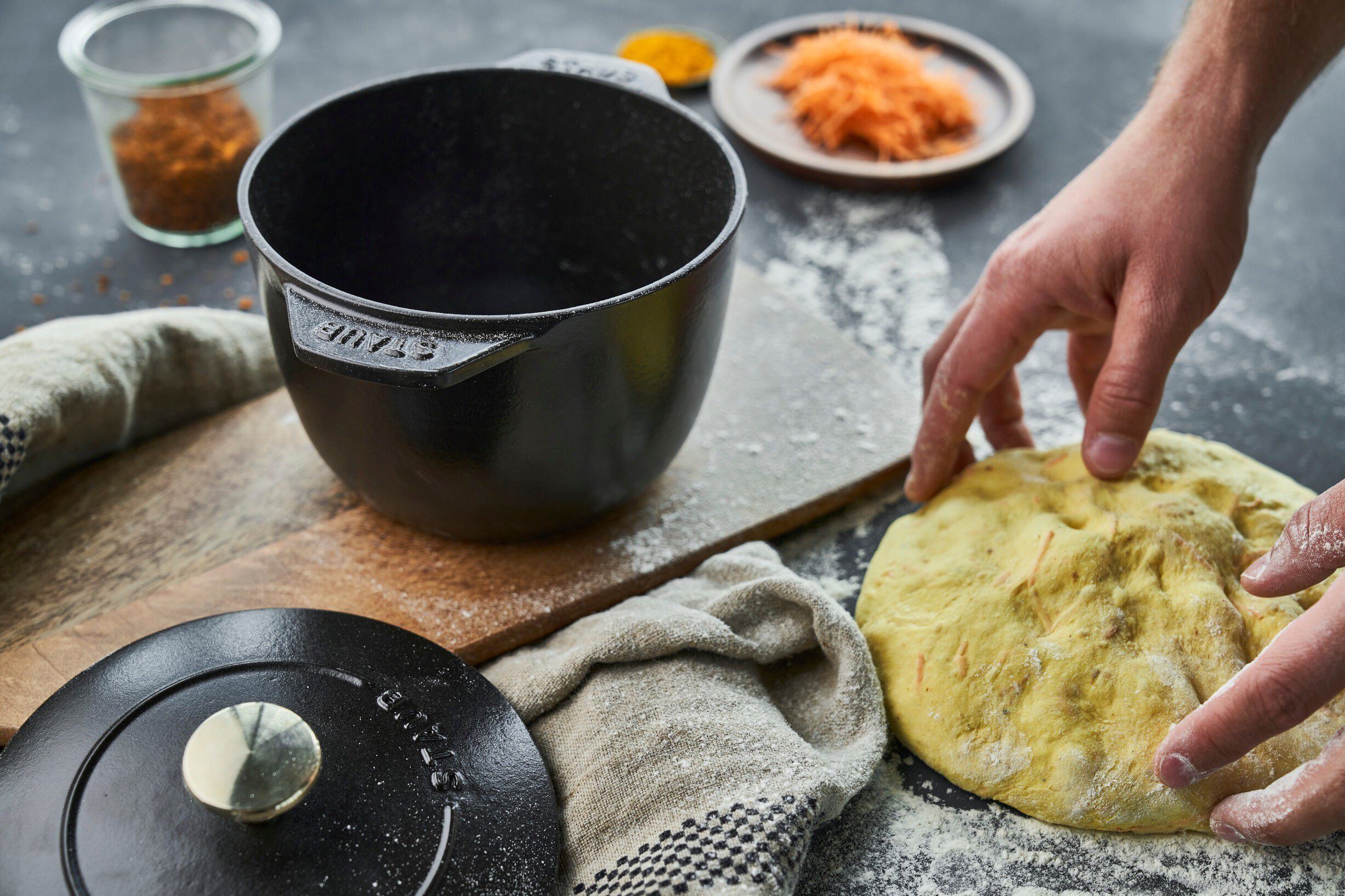 La Cocotte Ris Cocotte 16 cm / 1,75 l, Rund, Sort, St&oslash;bejern