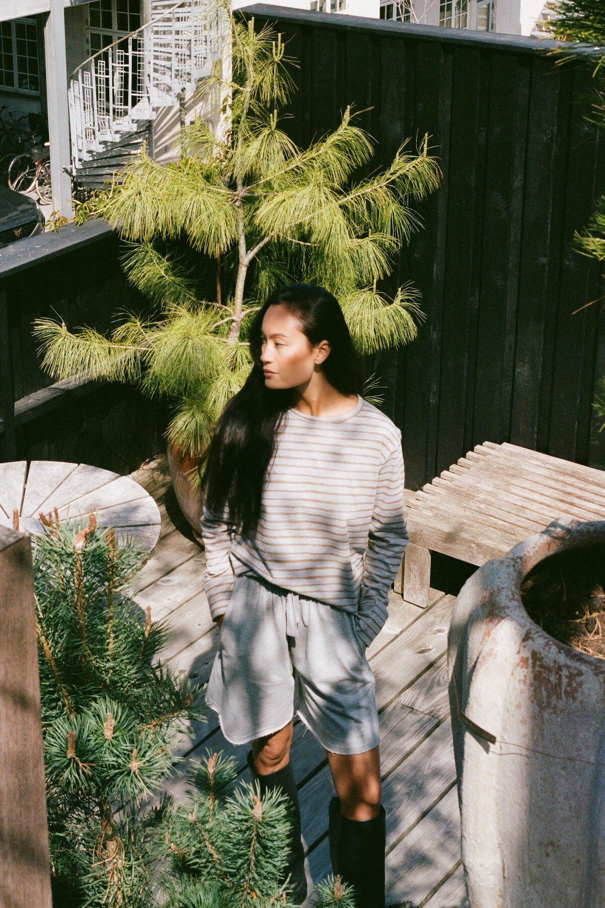 Light stretch crew neck top - Hila