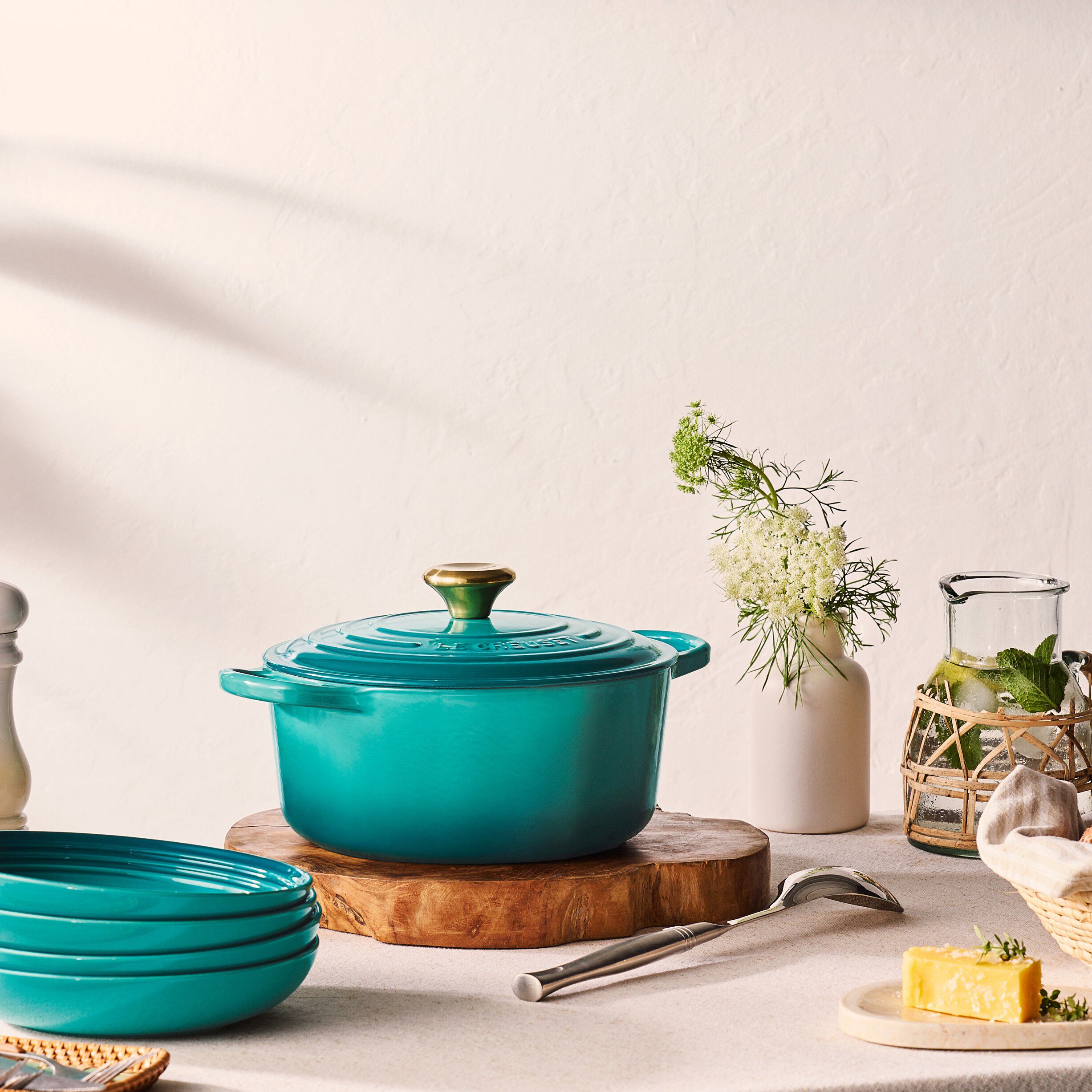 Le Creuset Signature stent&oslash;j pastatallerken 22cm Bleu Riviera