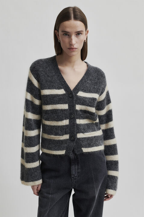Ovalis Mohair Blend Knit Wide Sleeve Cardigan