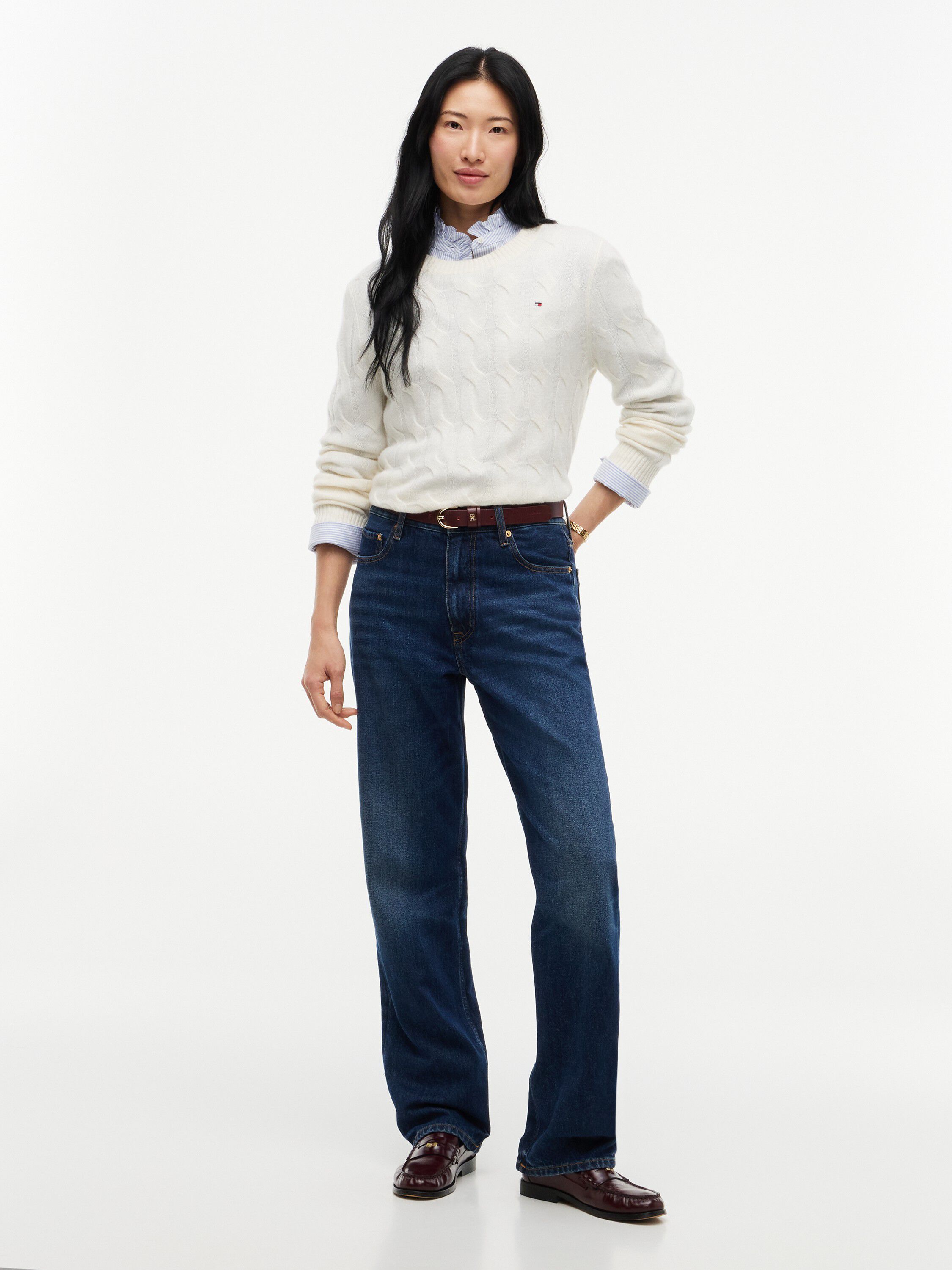 Pure Wool Chain Cable Knit Jumper