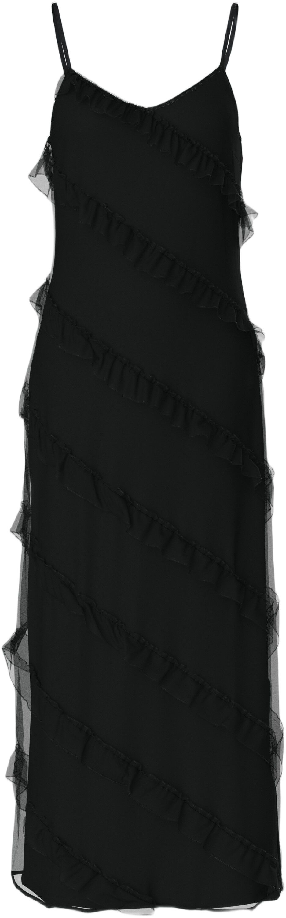 PCTWIRL FRILL MAXI STRAP DRESS WVN