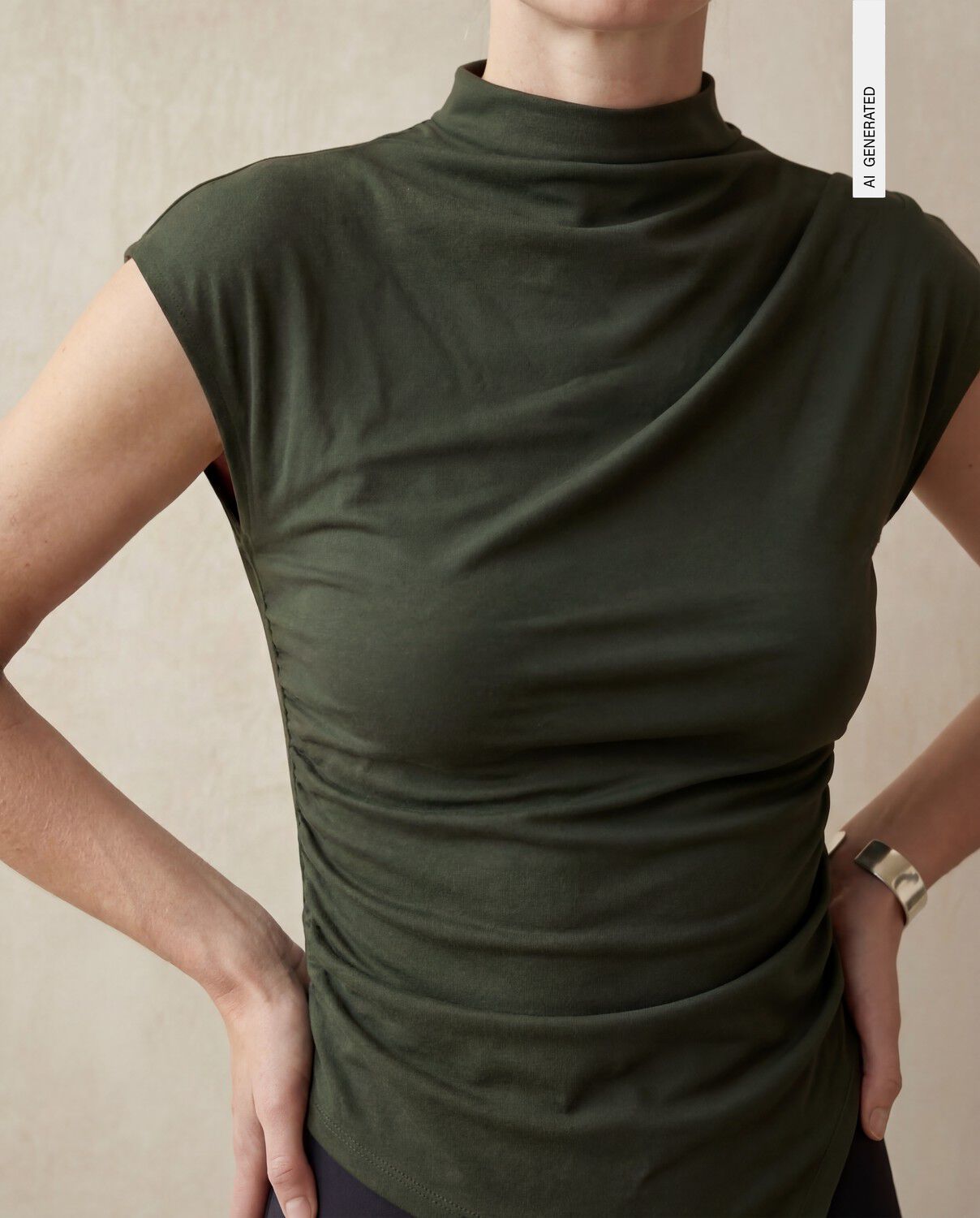 Objkelly S/L High Neck Top E Tne 26