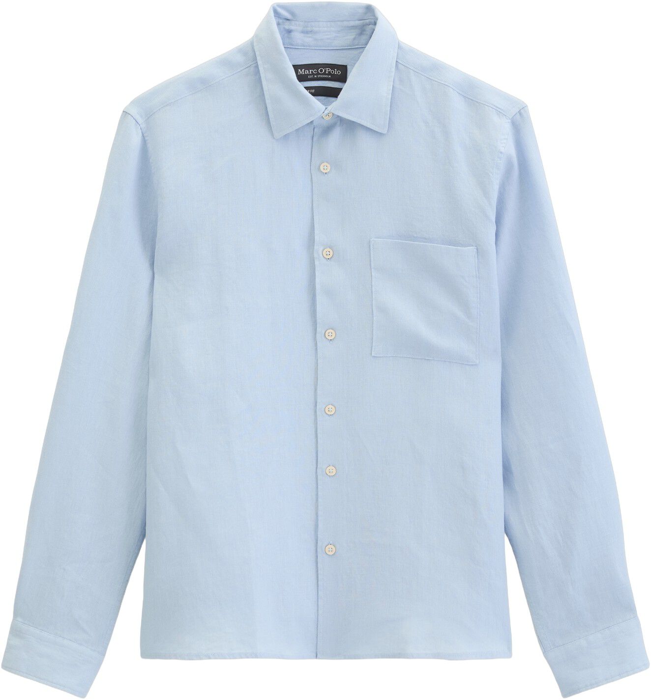 Kent collar, long sleeves, one rect