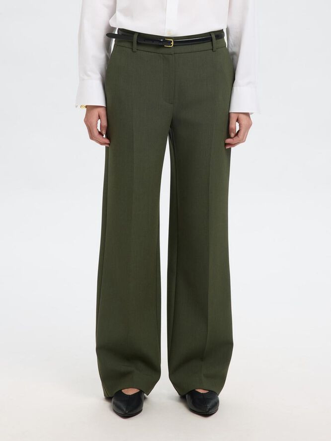 Slfrita Mw Wide Pant Mel Noos