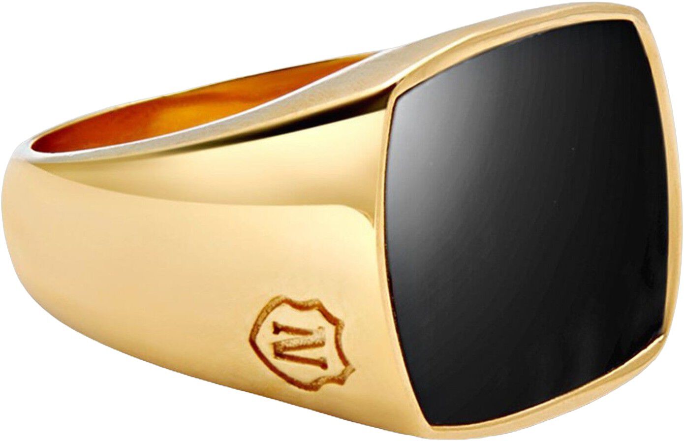 Men's Gold Signet Ring with Onyx