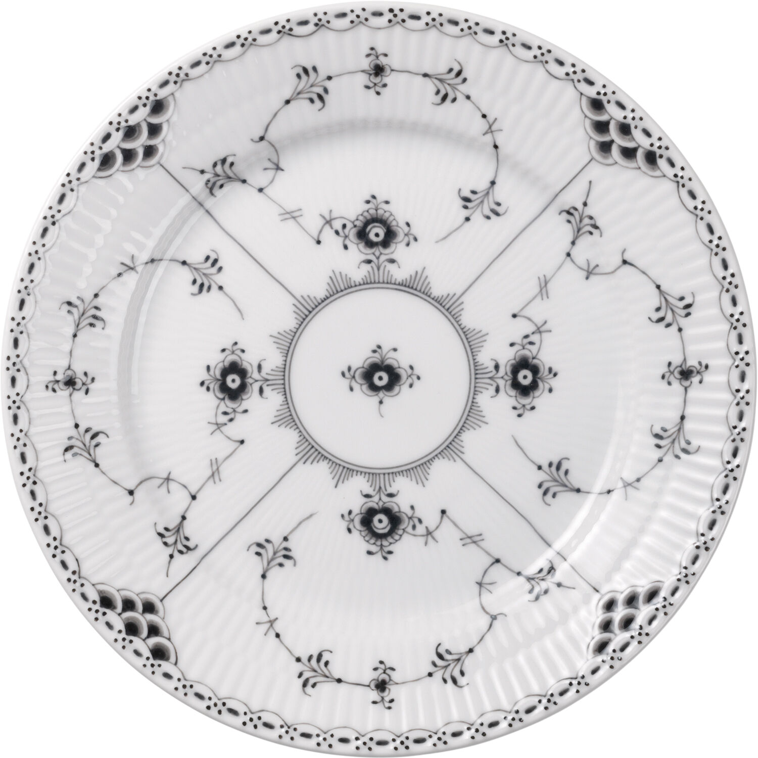 Black Fluted Half Lace