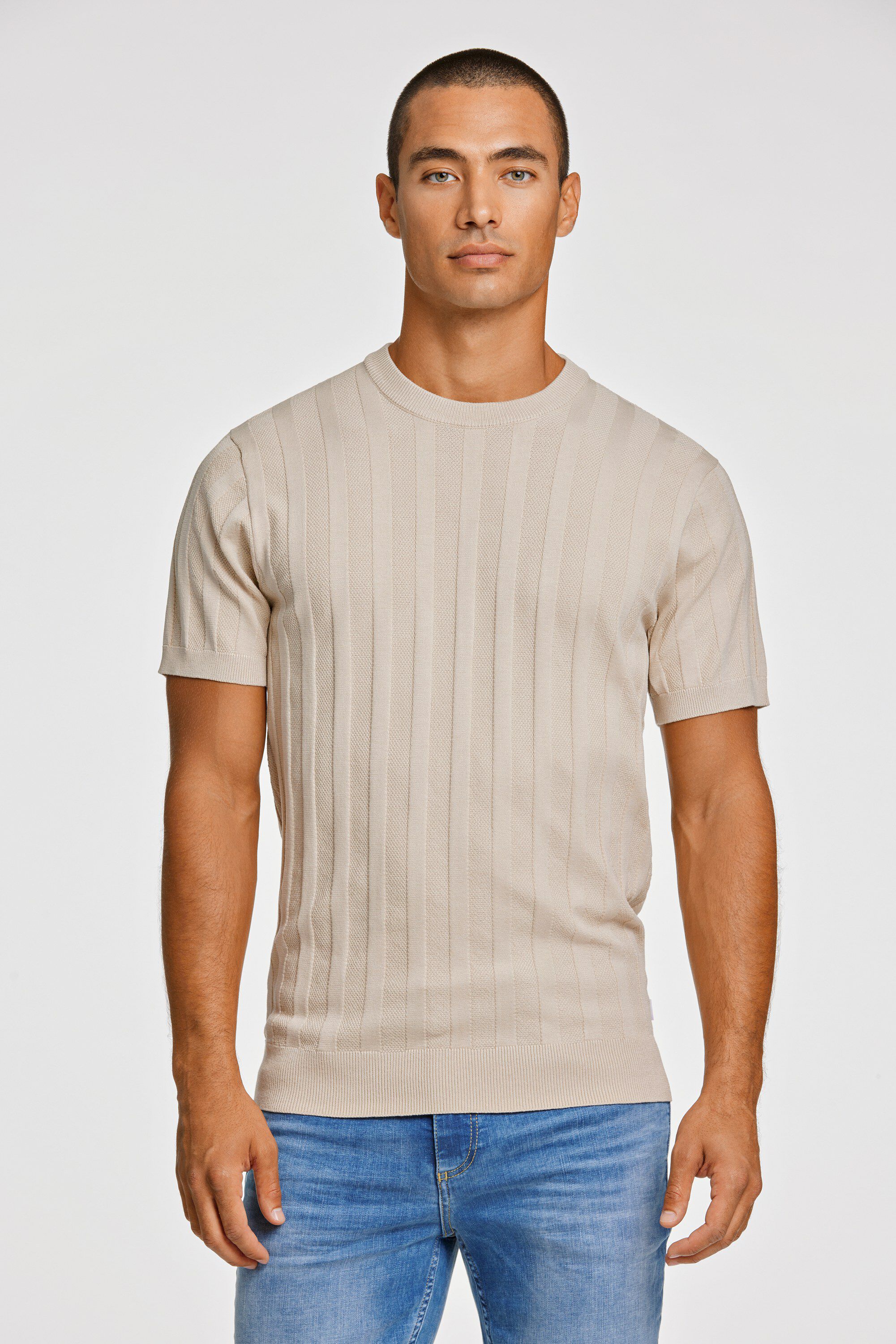 Knitted crew neck t-shirt