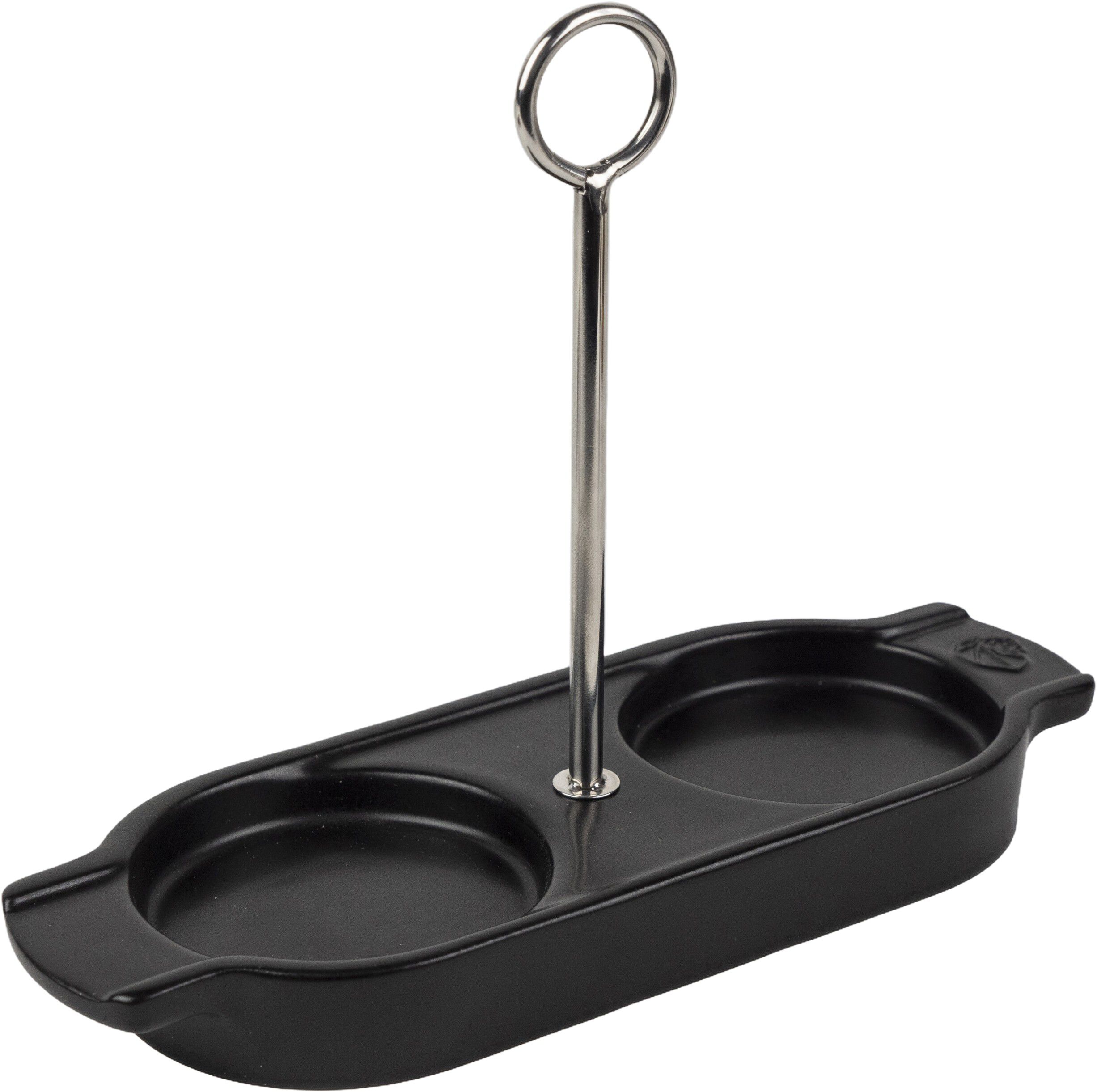 Linea keramisk bakke med h&aring;ndtag, satin sort