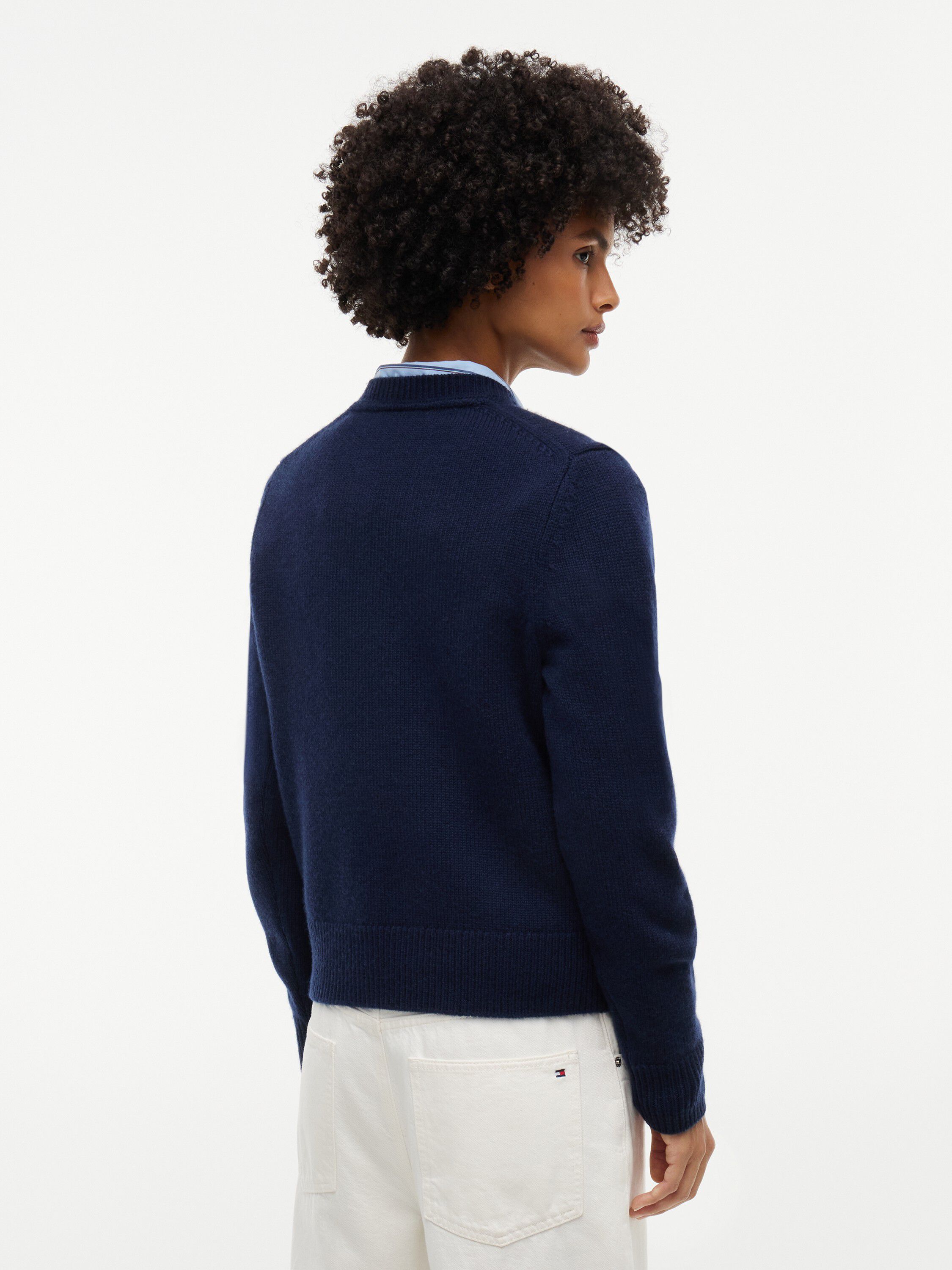 Flag Logo Embroidery Jumper With Cashmere