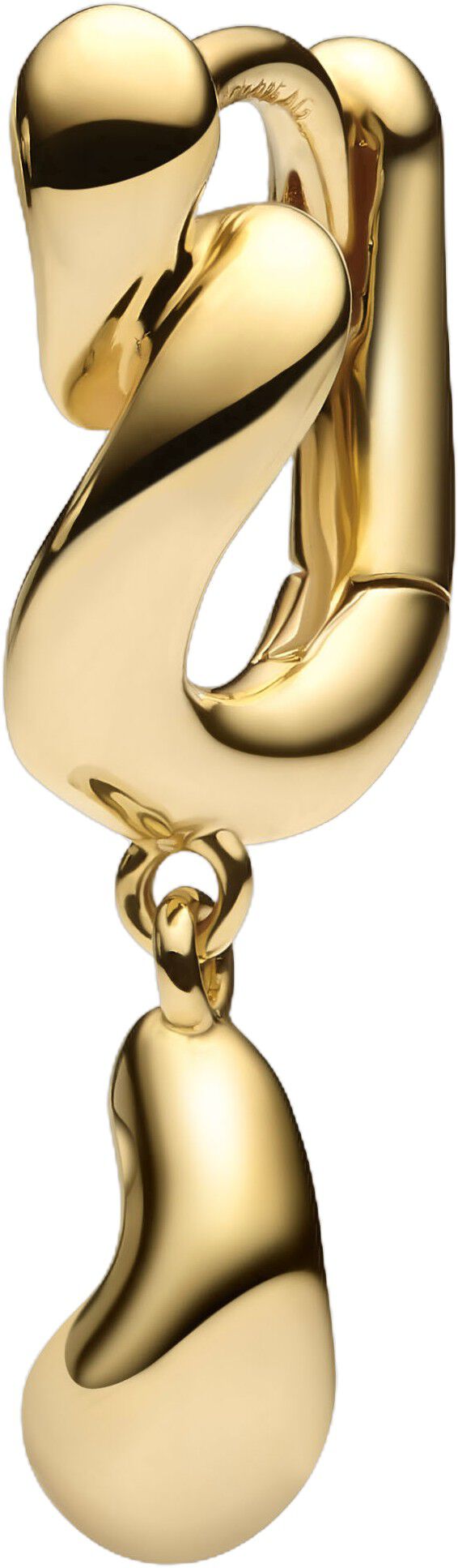 Whirl Drop Huggie Gold