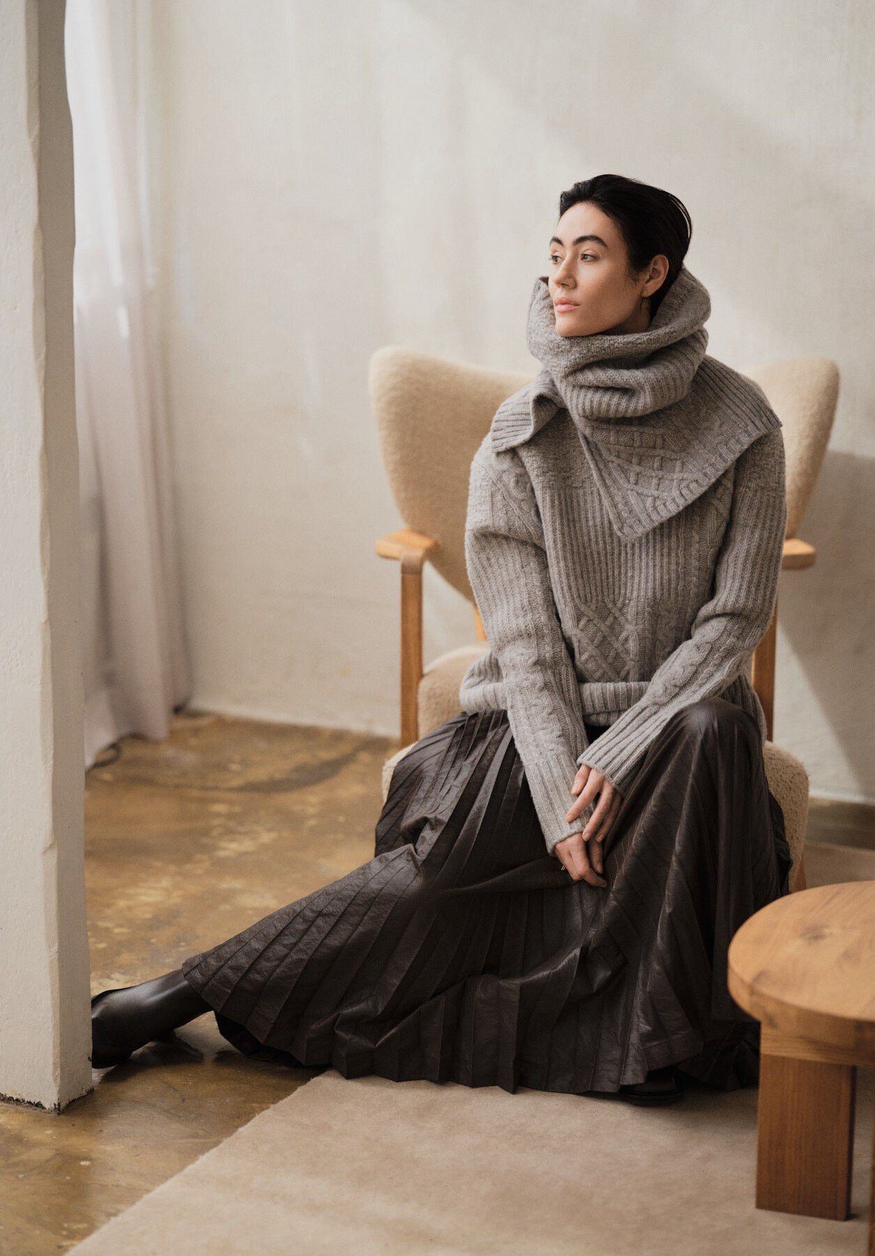 Patchwork knit sweater - Anli
