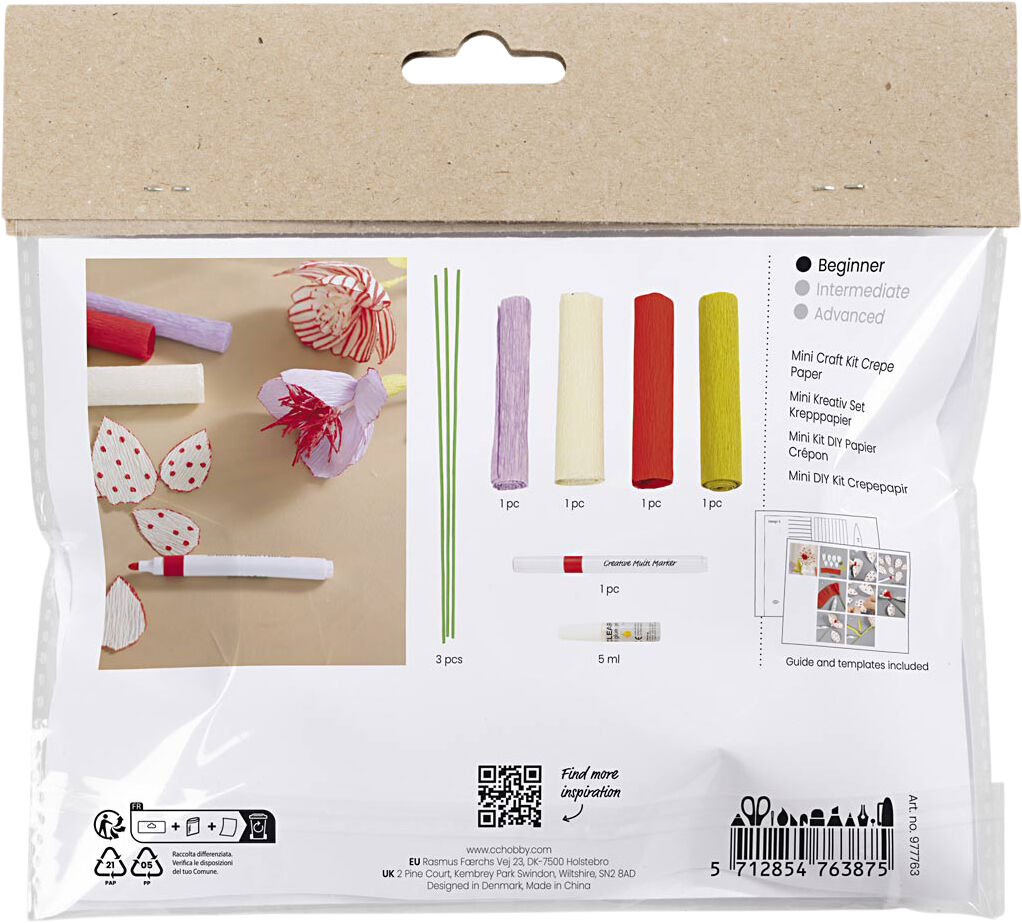 Mini DIY Kit Crepepapir, Blomster