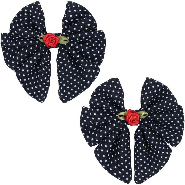 2 PACK ROSE ROUGE BOW HAIR CLIP