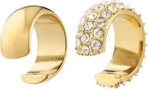 HUDSYN ear cuff, 2-i-ét sæt, guldbelagt