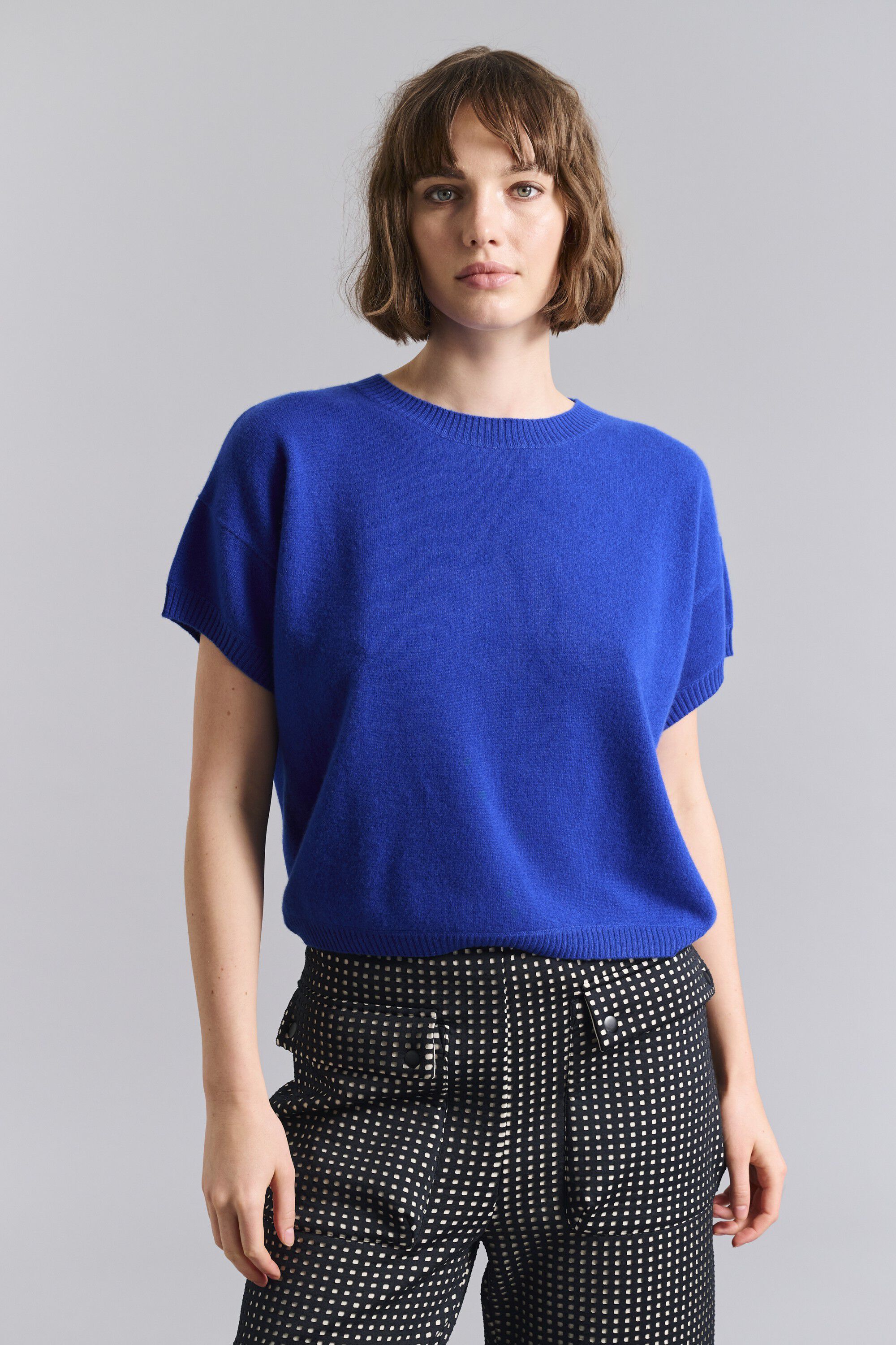 Cloud cashmere kort&aelig;rmet bluse