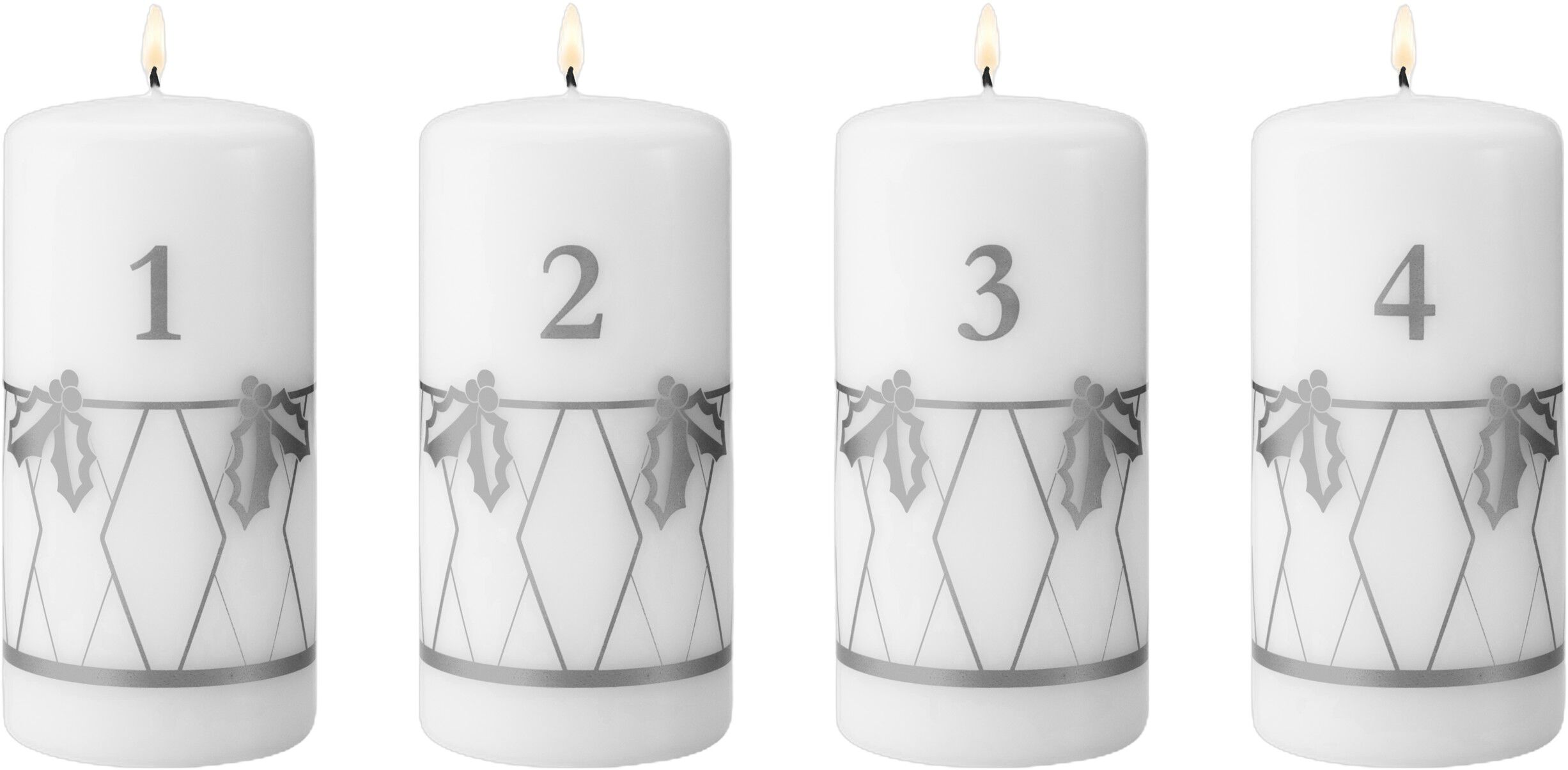 CC 2026 ADVENT CANDLE 4 PCS SILVER PRINT