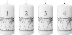 CC 2026 ADVENT CANDLE 4 PCS SILVER PRINT