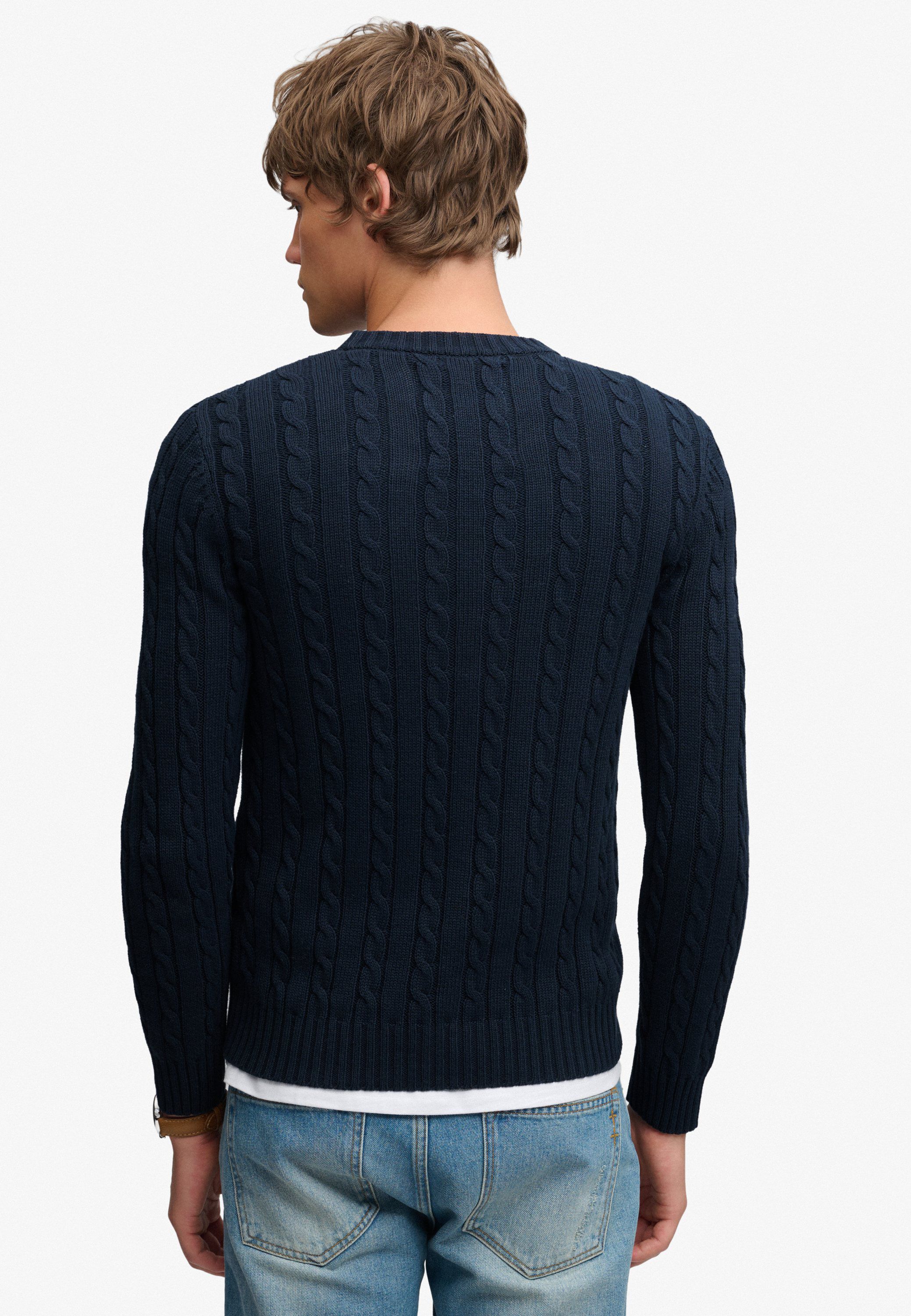 COTTON CABLE KNIT CREW