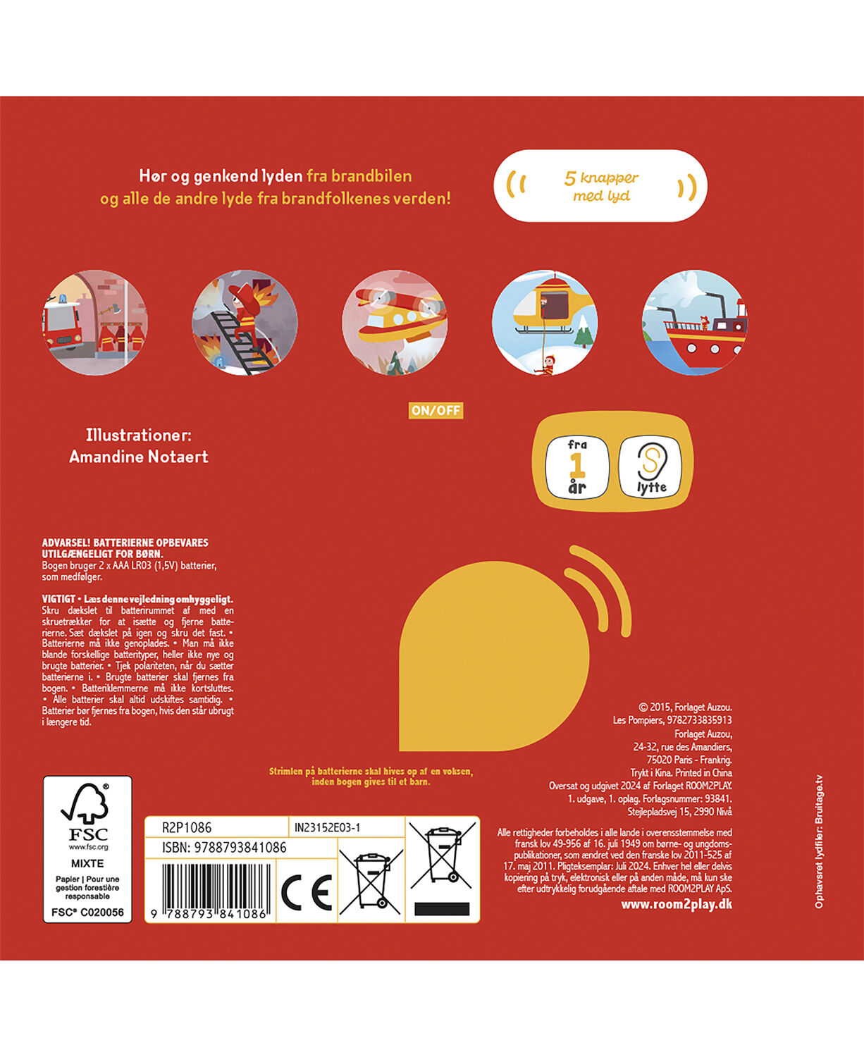 Forlaget ROOM2PLAY - Pegebog med lyd - Brandfolkene