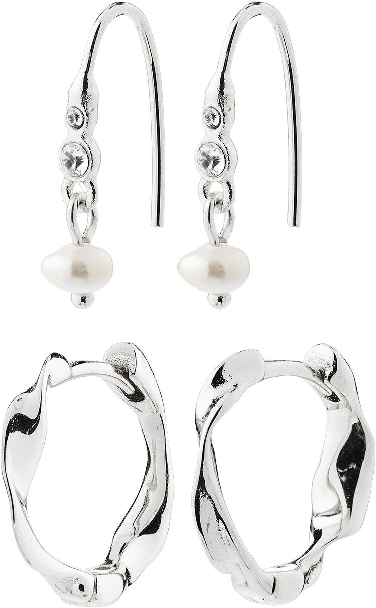 MORIN earrings 2-in-1 set, silver-plated