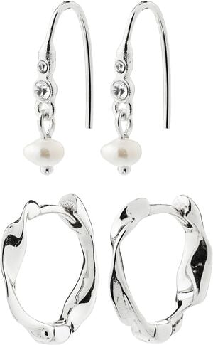 MORIN earrings 2-in-1 set, silver-plated